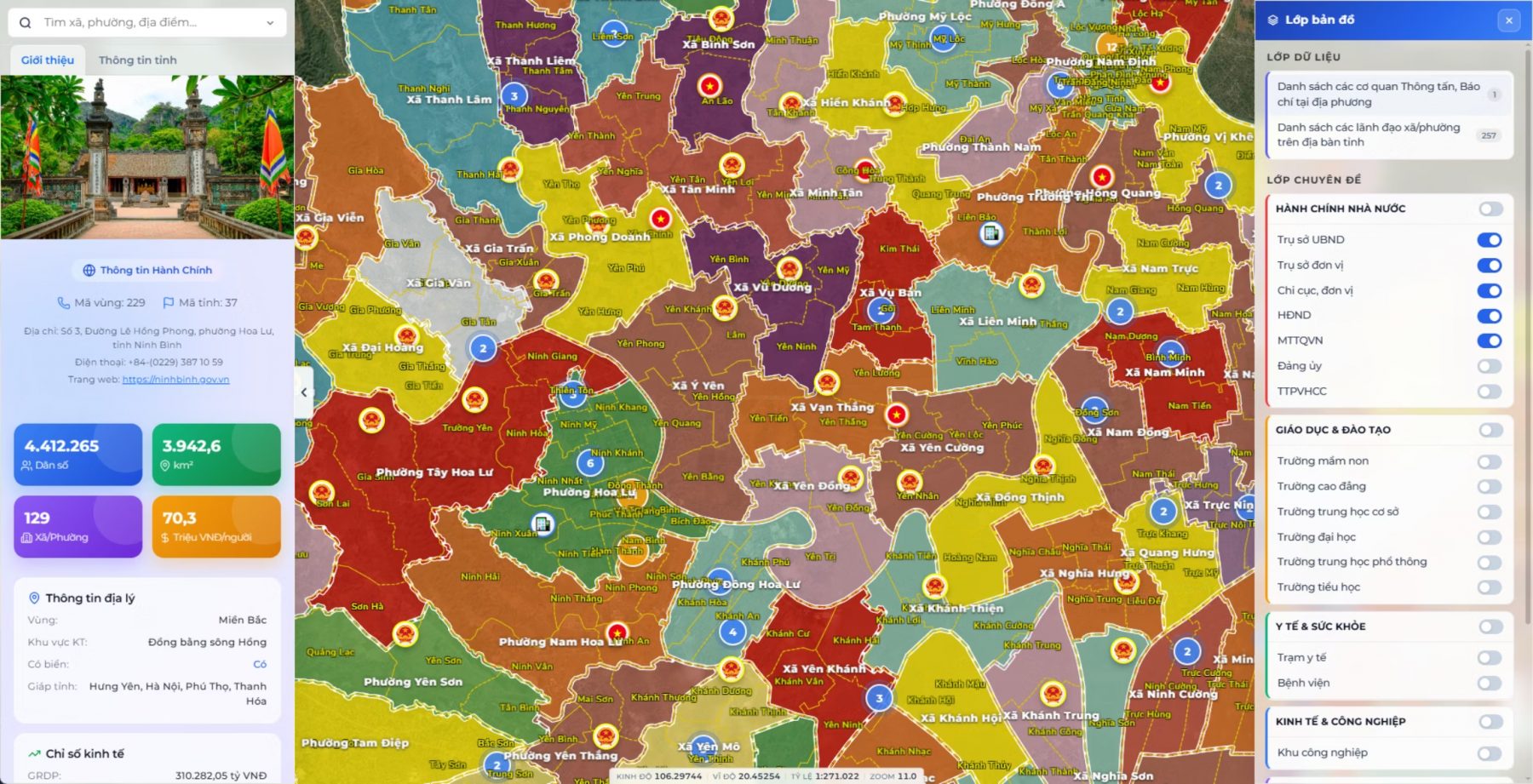 Ra mắt Nền tảng Bản đồ số hành chính tỉnh Ninh Bình